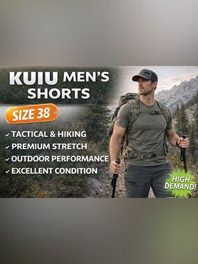 KUIU Men’s Size 38 Gray Performance Shorts Nylon Stretch Hiking Tactical EUC